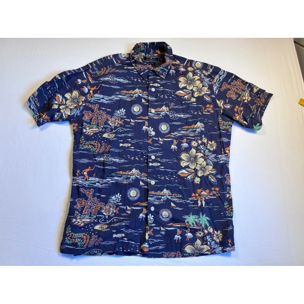 Polo Ralph Lauren Polo Sport Men's M Hawaiian Aloha Cotton Button Up Shirt Water